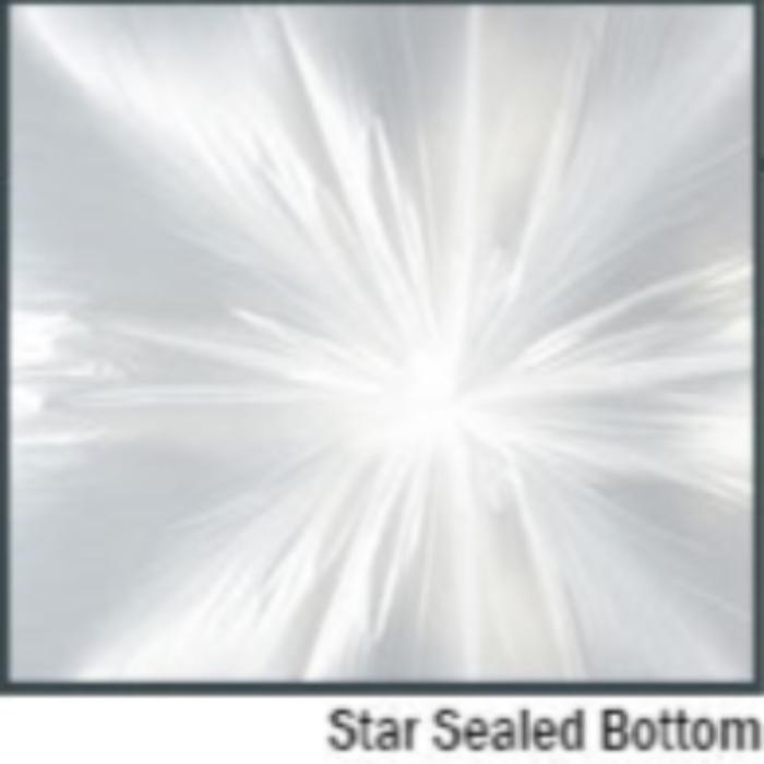 clear recycling bags with blue recycling print – 40x45, 1.25 MIL, Star Sealed Bottom