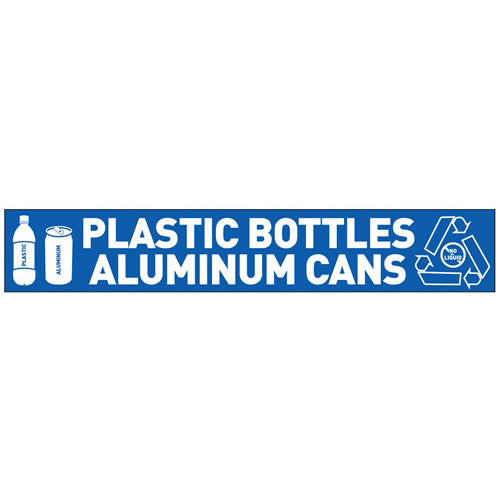 Plastic Bottles and Aluminum Cans decal for ClearStream bins, recycling label, 10 pack