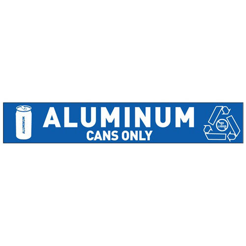Aluminum Cans Only decal for ClearStream bins, 18x3 recycling label, 10 pack