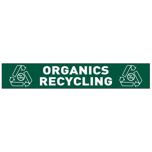 Organics Recycling decal for ClearStream bins, 18x3 compost label, 10 pack
