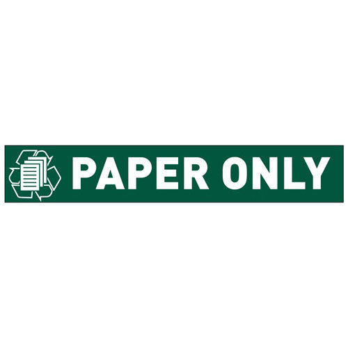 Paper Only recycling decal for ClearStream bins, 18x3 label, 10 pack