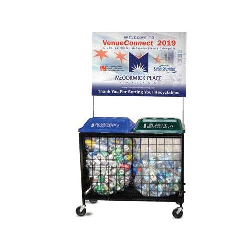 Custom 1 or 2 sided recycling banner for event bins