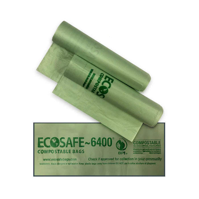 Translucent green 25-gallon compostable bag for ClearStream dual-stream frames – 135 count case