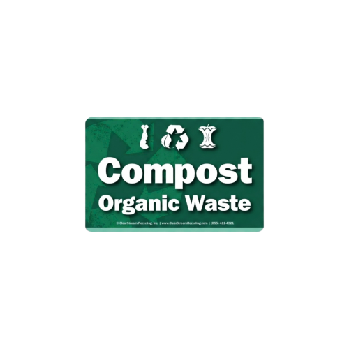 Compost Green Sticker – DualStream Composting Bin Decal Compost - Organic Waste (10 Pack)