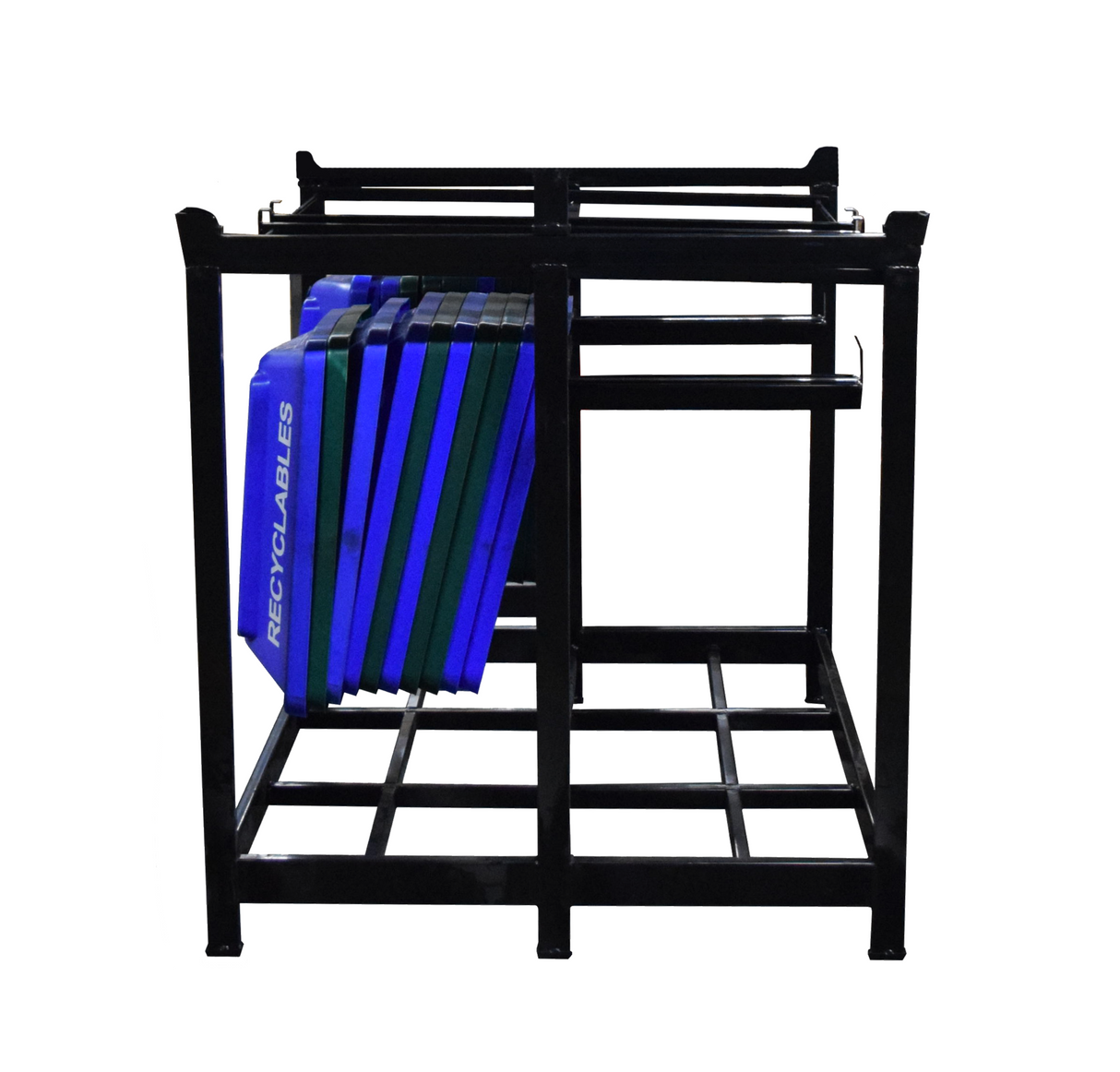 forklift compatible pallet carrier for recycling bins