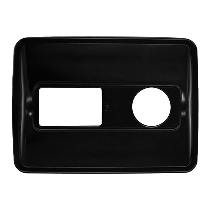 Set of five black DualStream lids featuring one rectangular slot (7.375×4.5″) for trash and one circular hole (4.5″) for recyclables, fits 25×18″ bins