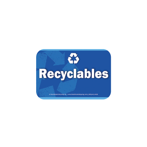 Recycling decal for DualStream bins 8.5 x 5.5 inches