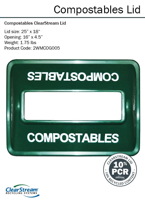 Compostable Waste Lid with Wide Opening for Food Scraps