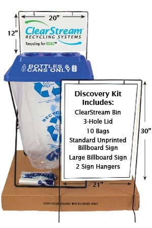 Discovery Kit showing educational signs about recycling and composting.