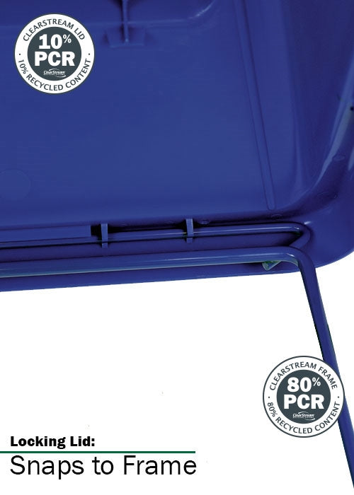 Multiple lid types available for SideKick® recycling containers to match different waste streams.