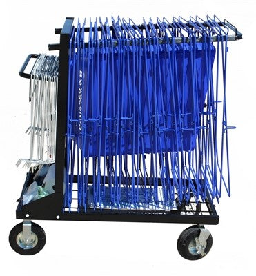 black transporter cart holding clearstream recycling bins
