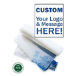 Custom‑printed clear recycling and waste bag, made from recycled plastic with organization logo